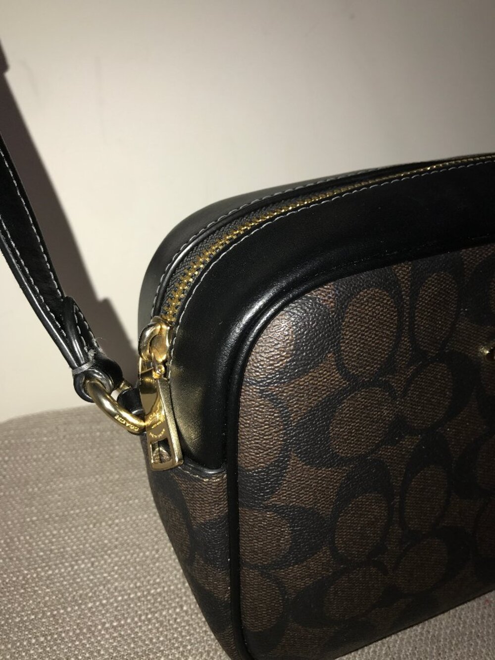 Coach Brown/Black Signature Small Crossbody Bag - Picture 6 of 15